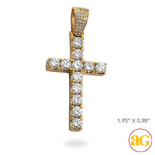 Cargar imagen en el visor de la galería, 14KY 3.85CTW DIAMOND 4-PRONG SQUARE SETTING CROSS