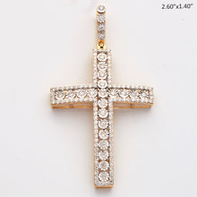 Load image into Gallery viewer, 10KY 2.15CTW ILLUSION SET DIAMOND SINGLE ROW CROSS