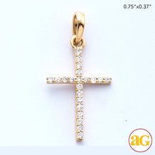 Cargar imagen en el visor de la galería, 14KY 0.10CTW DIAMOND THIN CROSS PENDANT