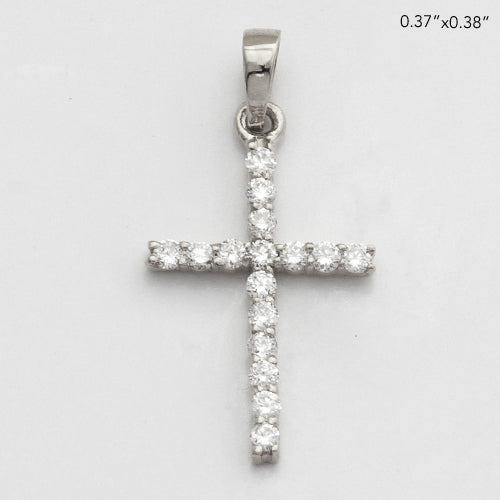 14KW 0.15CTW DIAMOND THIN CROSS PENDANT