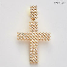 Load image into Gallery viewer, 14KY 2.85CTW BAGUETTE DIAMOND CROSS PENDANT