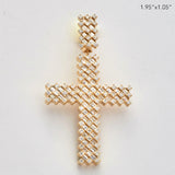 14KY 2.85CTW BAGUETTE DIAMOND CROSS PENDANT