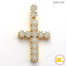 Load image into Gallery viewer, 10KY 2.00CTW ILLUSION DIAMOND FLEUR CROSS