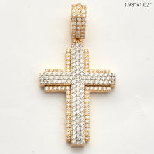 Load image into Gallery viewer, 14KY+W 2.40CTW DIAMOND 3D CROSS PENDANT