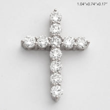 Load image into Gallery viewer, 14KW 2.05CTW DIAMOND 11 STONE 3-PRONG CROSS