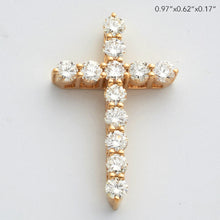 Load image into Gallery viewer, 14KY 1.15CTW DIAMOND 11 STONE 3-PRONG CROSS