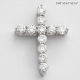 14KW 0.90CTW DIAMOND 11 STONE 3-PRONG CROSS