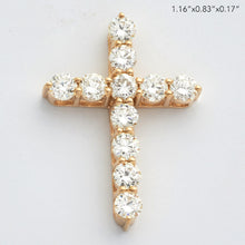 Load image into Gallery viewer, 14KY 2.35CTW DIAMOND 11 STONE 3-PRONG CROSS