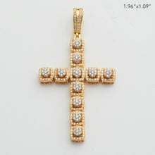 Load image into Gallery viewer, 10KY+W 1.00CTW DIAMOND ROUND CLUSTER CROSS