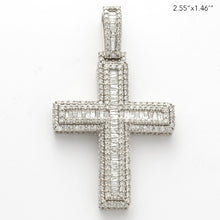 Load image into Gallery viewer, 14KW 4.50CTW BAGUETTE DIAMOND CROSS