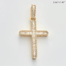 Cargar imagen en el visor de la galería, 14KY 3.65CTW BAGUETTE DIAMOND CROSS