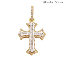 Cargar imagen en el visor de la galería, 14KY+W 0.60CTW BAGUETTE DIAMOND CROSS