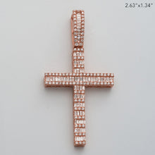 Cargar imagen en el visor de la galería, 10KR 3.45CTW BAGUETTE DIAMOND CROSS PENDANT