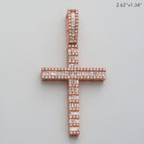 10KR 3.45CTW BAGUETTE DIAMOND CROSS PENDANT