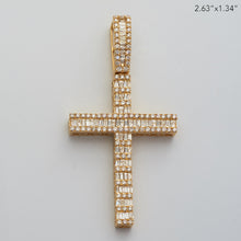 Cargar imagen en el visor de la galería, 10KY 3.45CTW BAGUETTE DIAMOND CROSS PENDANT