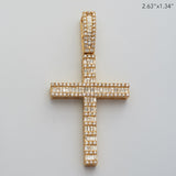 10KY 3.45CTW BAGUETTE DIAMOND CROSS PENDANT