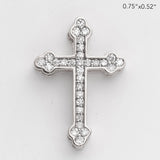 14KW 0.20CTW DIAMOND FLEUR DE LIS CROSS - BEZEL