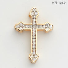 Cargar imagen en el visor de la galería, 14KY 0.20CTW DIAMOND FLEUR DE LIS CROSS - BEZEL