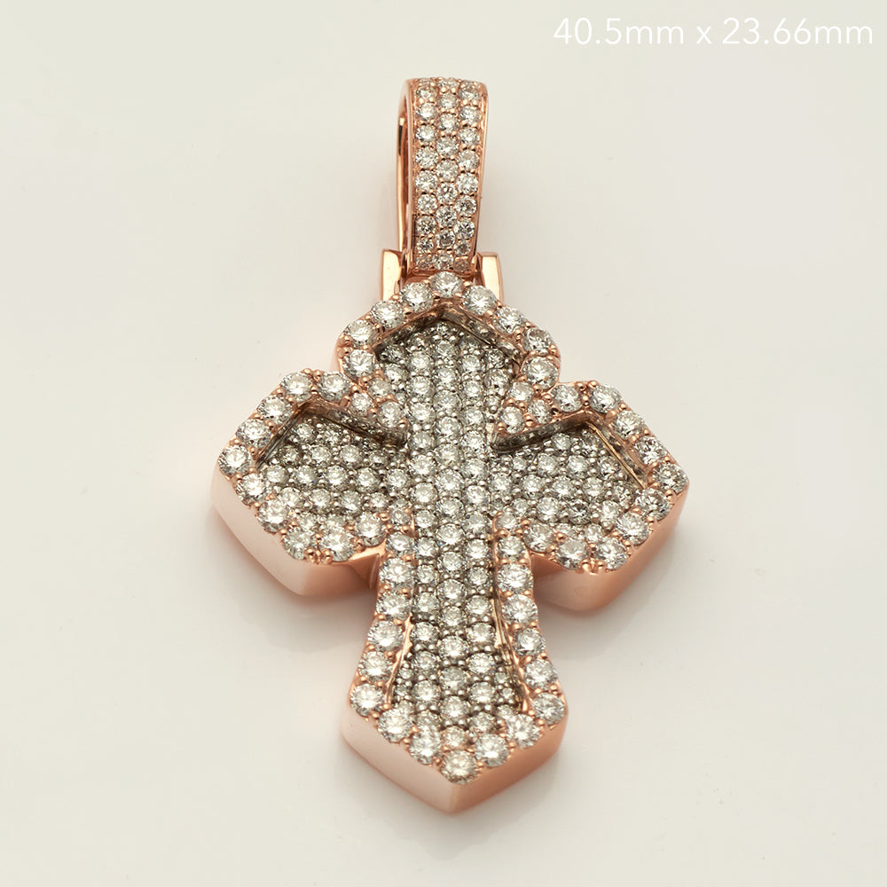 14KR+W 2.30CTW DIAMOND 3D INVERTED FLEUR DE LIS