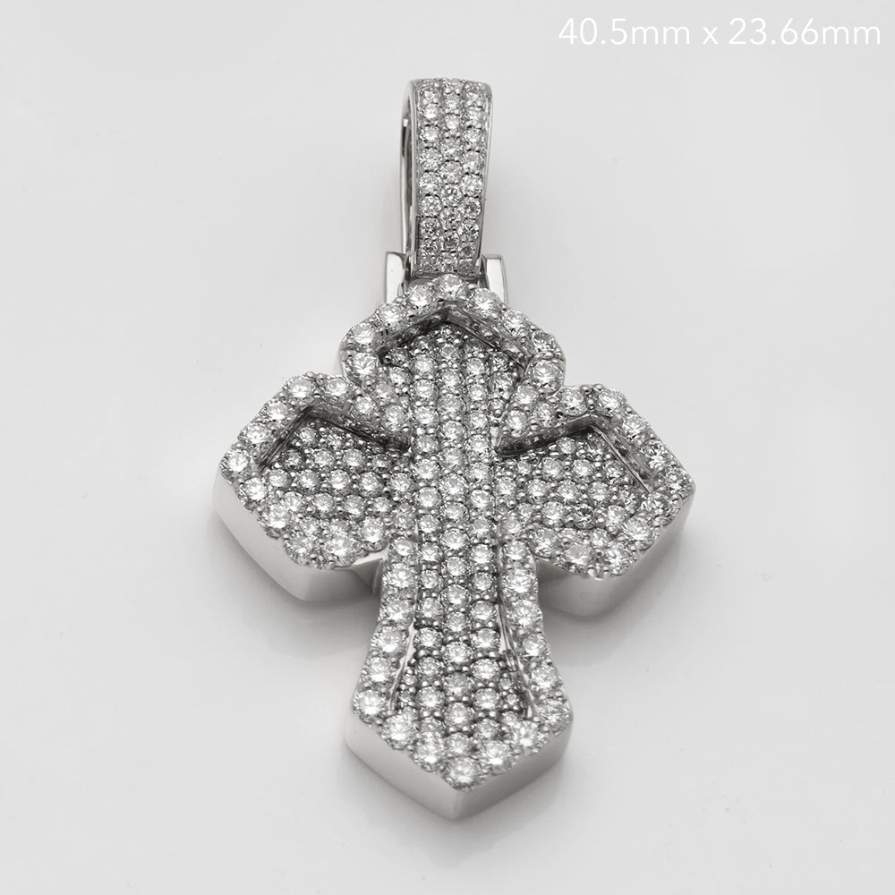 14KW 2.30CTW DIAMOND 3D INVERTED FLEUR DE LIS