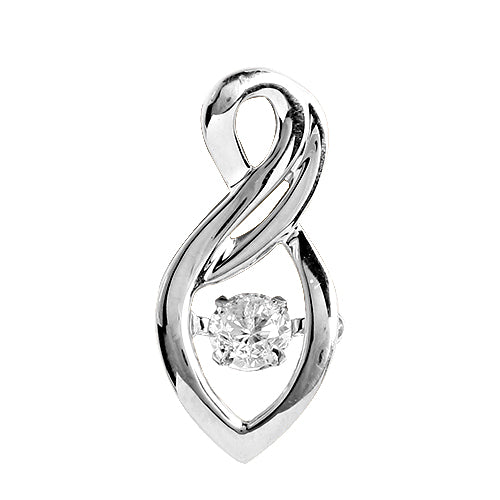 14KW 0.15CTW DANCING DIAMOND PENDANT