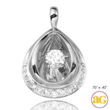 Load image into Gallery viewer, 14KW+R 0.25CTW DANCING DIAMOND PENDANT