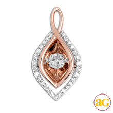 Load image into Gallery viewer, 14KW+R 0.33CTW DANCING DIAMOND PENDANT