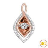 14KW+R 0.33CTW DANCING DIAMOND PENDANT