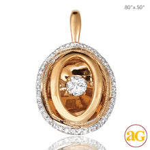 Load image into Gallery viewer, 14KR+W 0.25CTW DANCING DIAMOND PENDANT - WHITE BAC