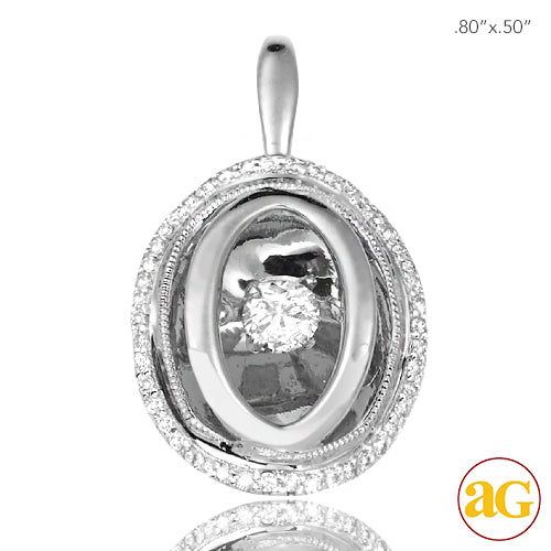 14KW+R 0.25CTW DANCING DIAMOND PENDANT - ROSE BACK