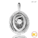 14KW+R 0.25CTW DANCING DIAMOND PENDANT - ROSE BACK