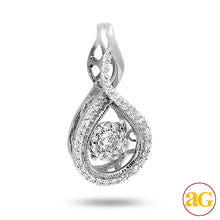 Load image into Gallery viewer, 14KW 0.25CTW DANCING DIAMOND PENDANT