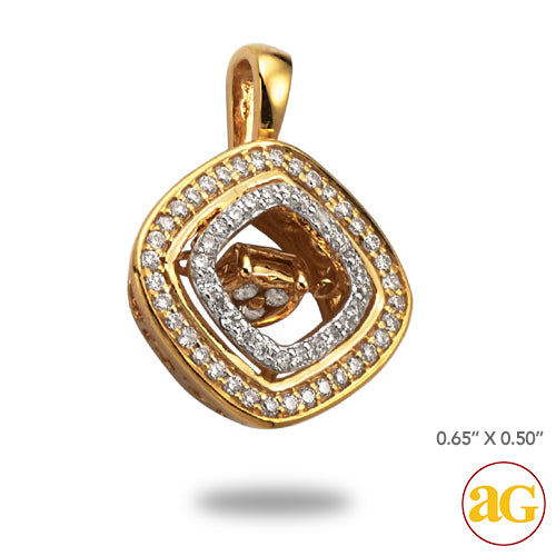 14KY 0.20CTW DANCING DIAMOND PENDANT