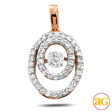 Cargar imagen en el visor de la galería, 14KR 0.25CTW DANCING DIAMOND DOUBLE OVAL PENDANT