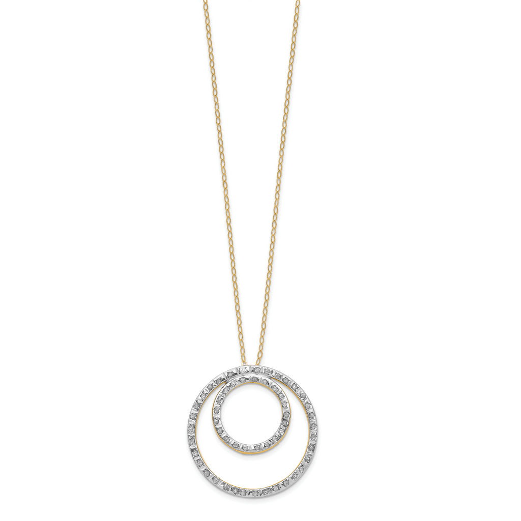 14k Diamond Fascination Double Circle Necklace