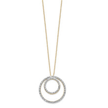 Cargar imagen en el visor de la galería, 14k Diamond Fascination Double Circle Necklace