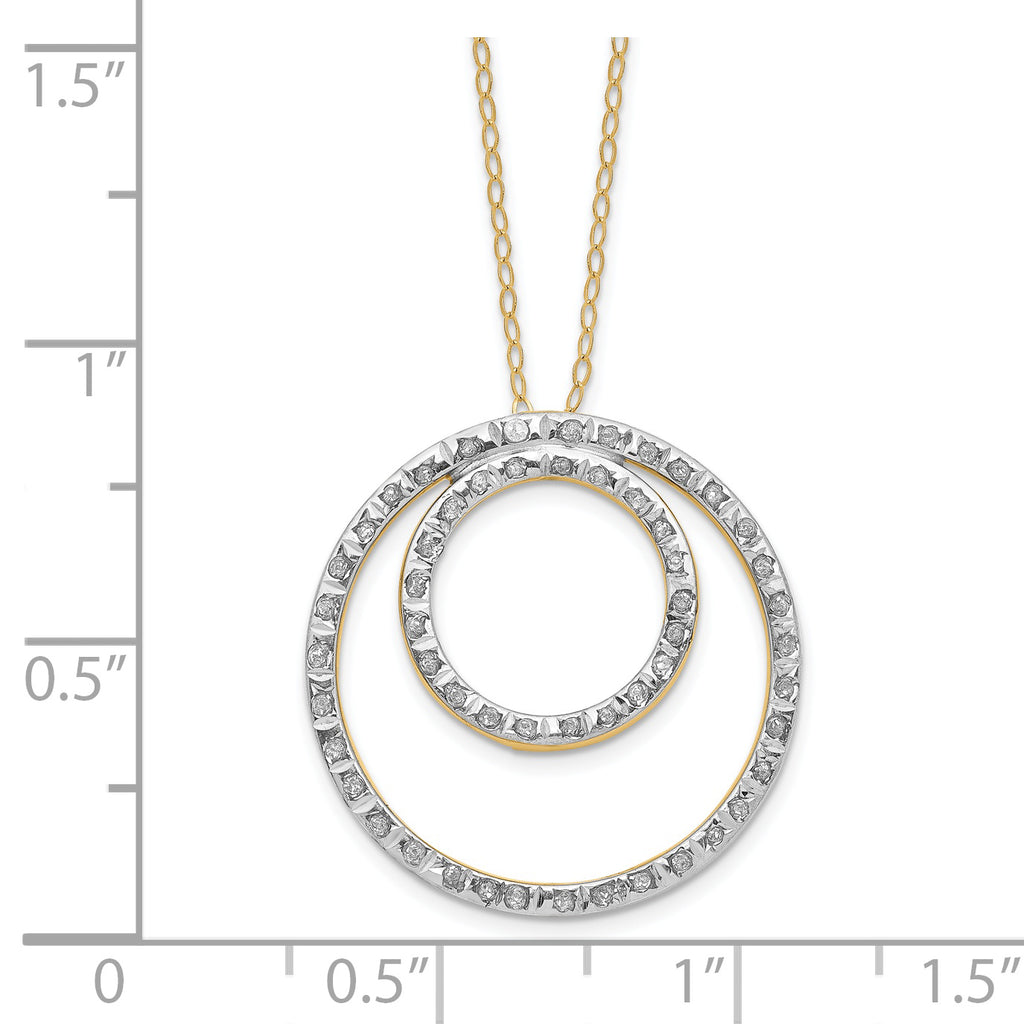 14k Diamond Fascination Double Circle Necklace