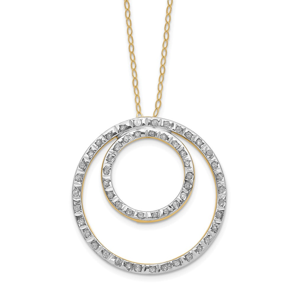 14k Diamond Fascination Double Circle Necklace