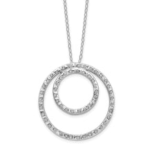 Cargar imagen en el visor de la galería, 14k White Gold Diamond Fascination Double Circle Necklace