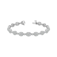 Cargar imagen en el visor de la galería, Diamond Bracelet 9.5 ct tw Oval Round 14k White Gold