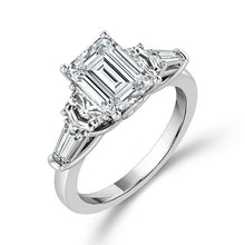 Cargar imagen en el visor de la galería, Diamond Bridal Ring 2 Ct Center EM 14k White Gold