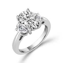 Cargar imagen en el visor de la galería, Diamond Bridal Ring 2 Ct Center OV 14k White Gold