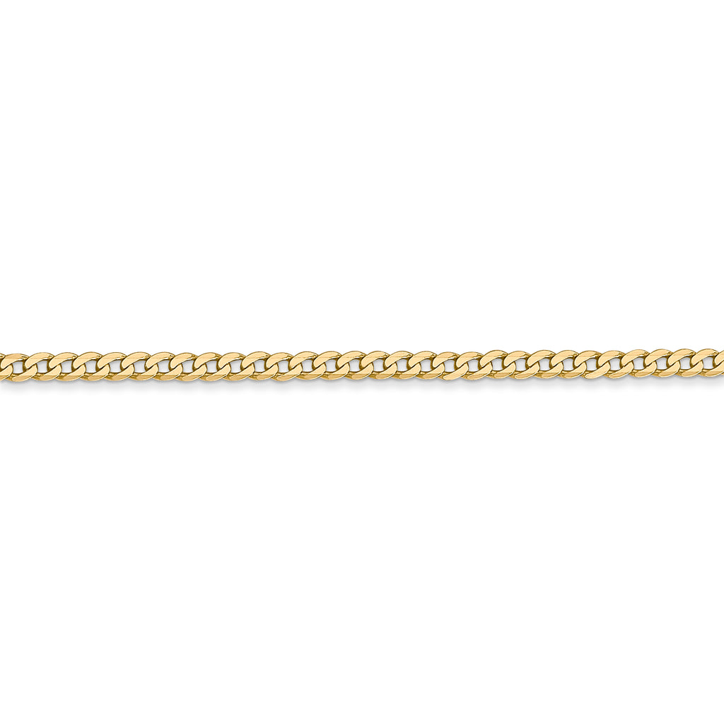 14k 2.2mm Flat Beveled Curb Chain