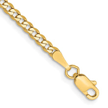 Cargar imagen en el visor de la galería, 14k 2.3mm Flat Beveled Curb Chain Anklet