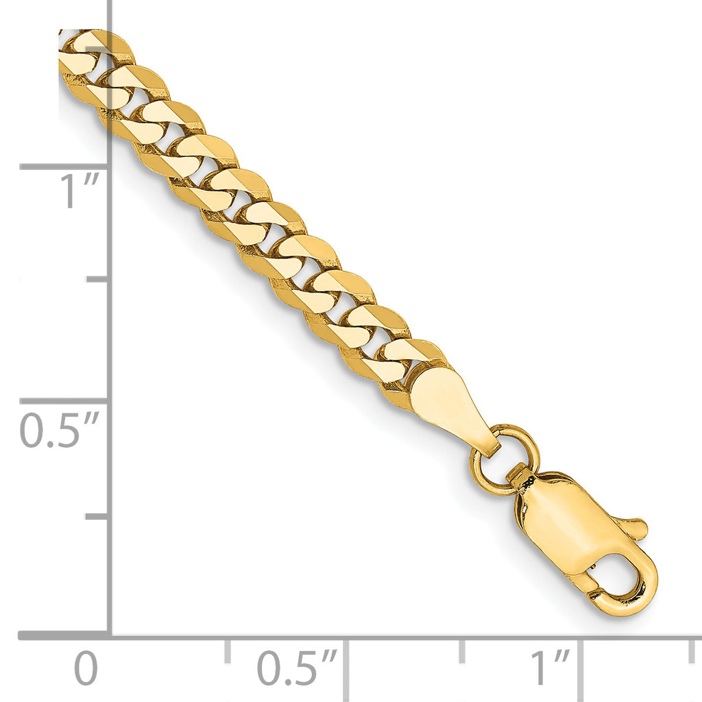 14k 3.9mm Flat Beveled Curb Chain