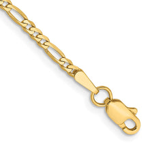 Cargar imagen en el visor de la galería, 14k 2.25mm Flat Figaro Chain Anklet