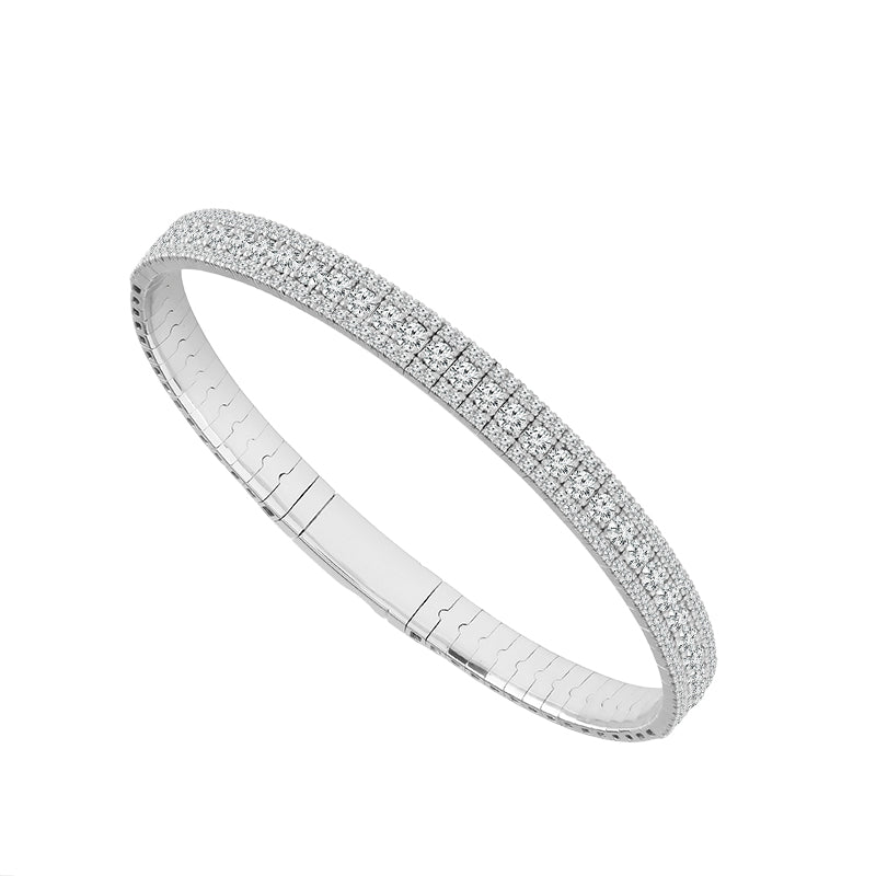 Diamond Bangle 2.9 ct tw 14k White Gold