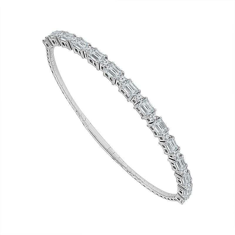 Diamond Bangle 3.65 ct tw 14k White Gold