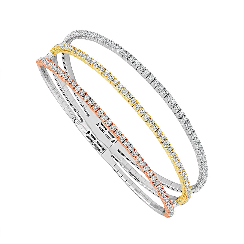 Diamond Bangles 2.63 ct tw 14k White Gold