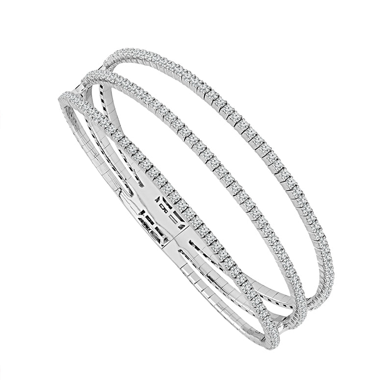 Diamond Bangles 2.63 ct tw 14k White Gold